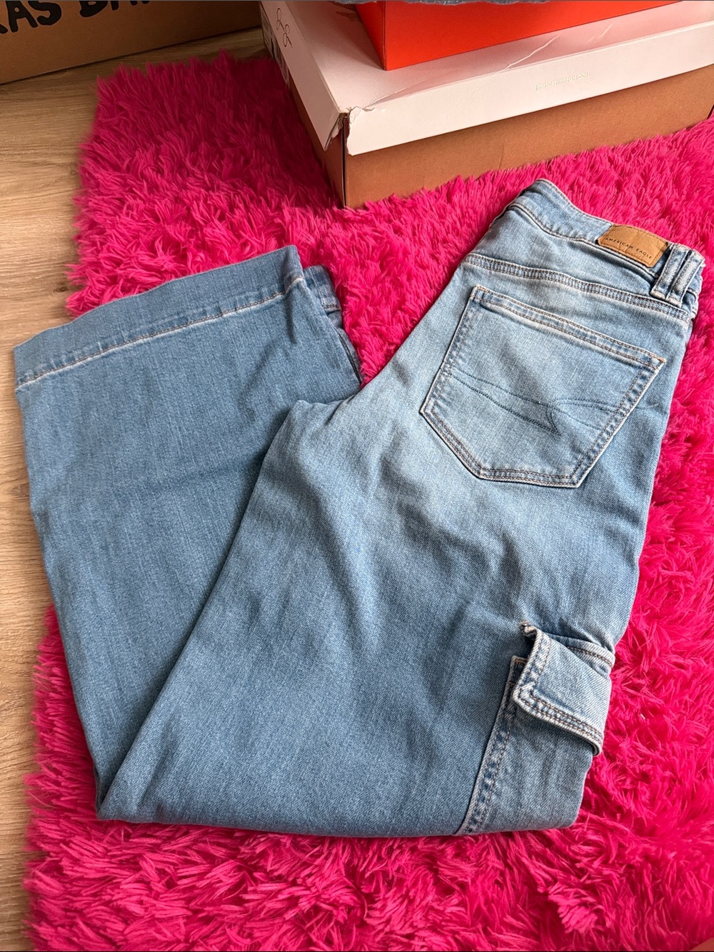 American Eagle Outfitters Light Blue Baggy Wide LegJeans